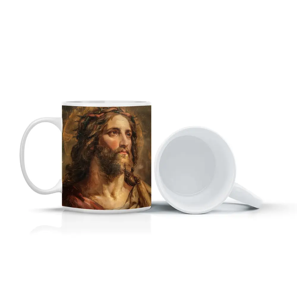 Jesus Christ Crown of Thorns Old Painting – Mugs