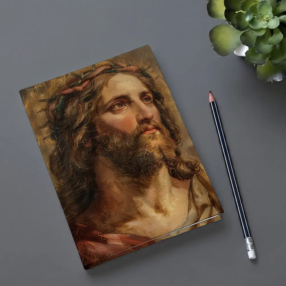Jesus Christ Crown of Thorns Old Painting – Notebooks