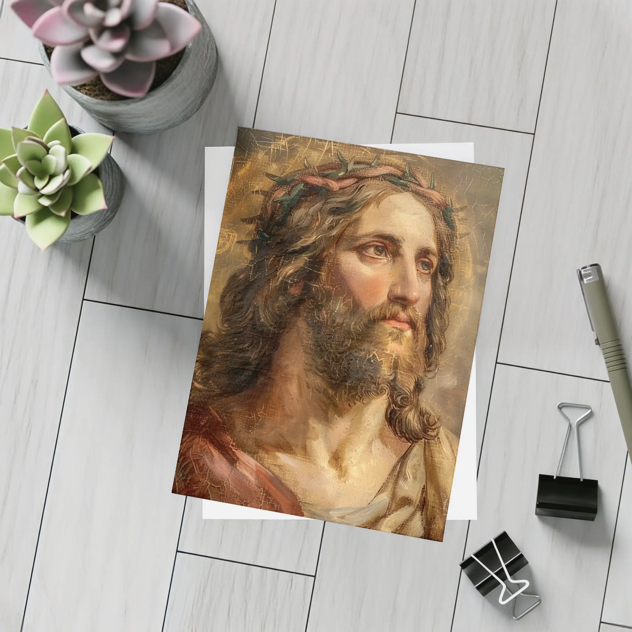 Jesus Christ Crown of Thorns Old Painting – Postcards