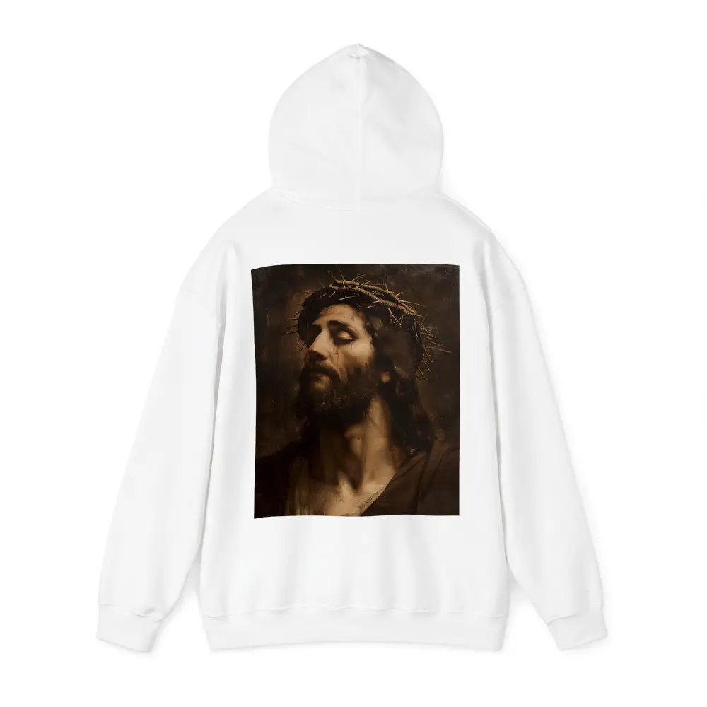Jesus Crown of Thorns Dark Oil Painting – Hoodies