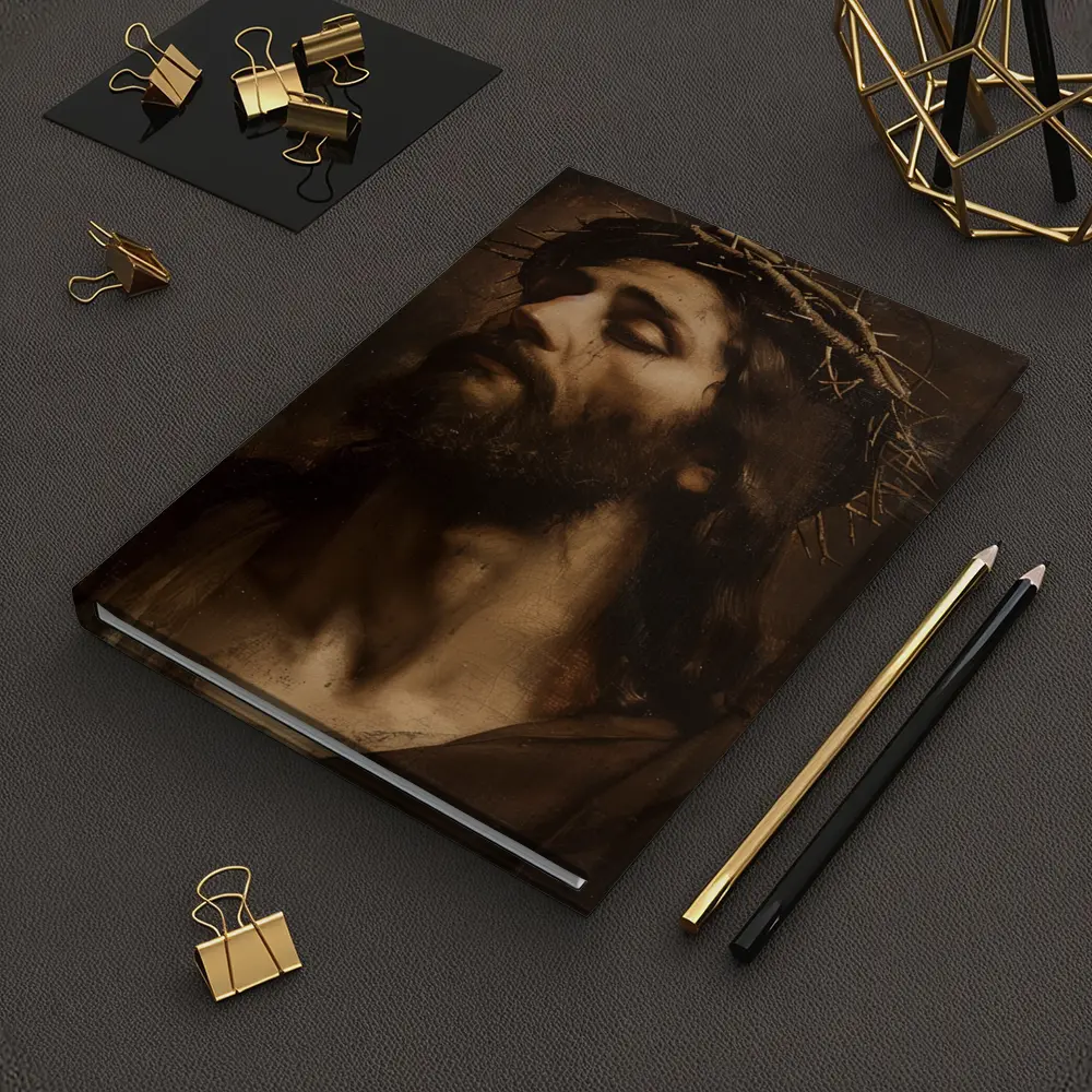 Jesus Crown of Thorns Dark Oil Painting – Notebooks