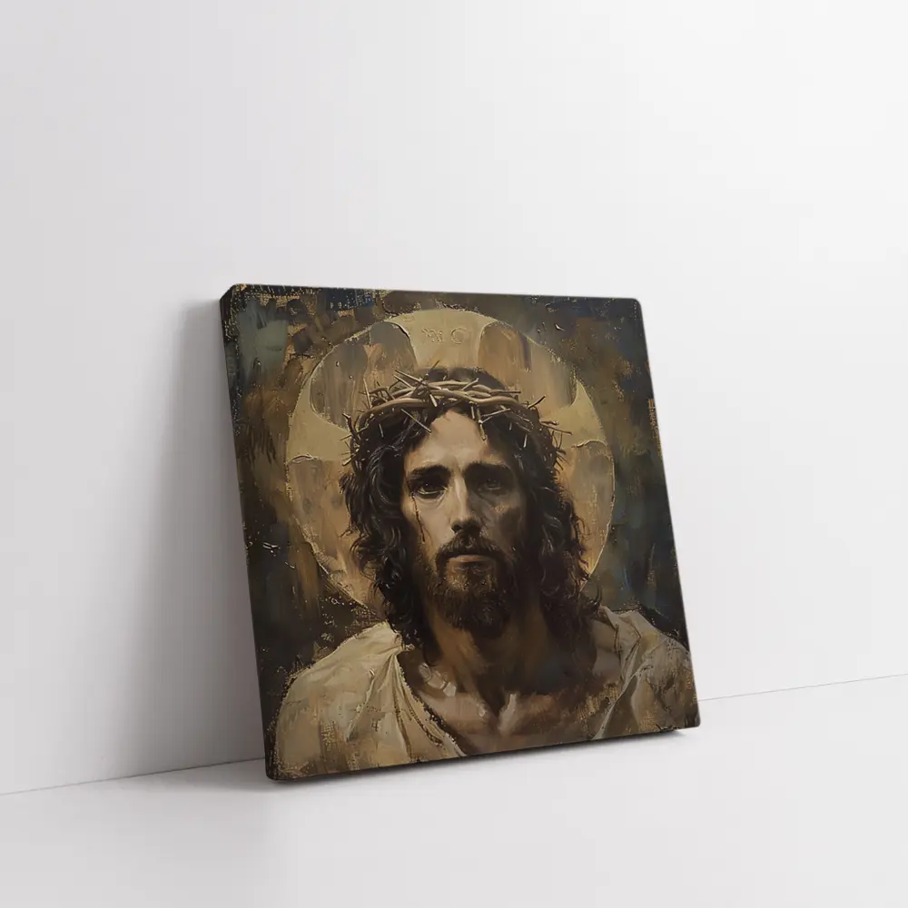 Jesus Crown of Thorns Oil Painting Portrait – Wall Art