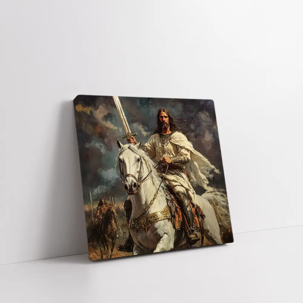Jesus Christ Riding White Horse With Sword – Wall Art