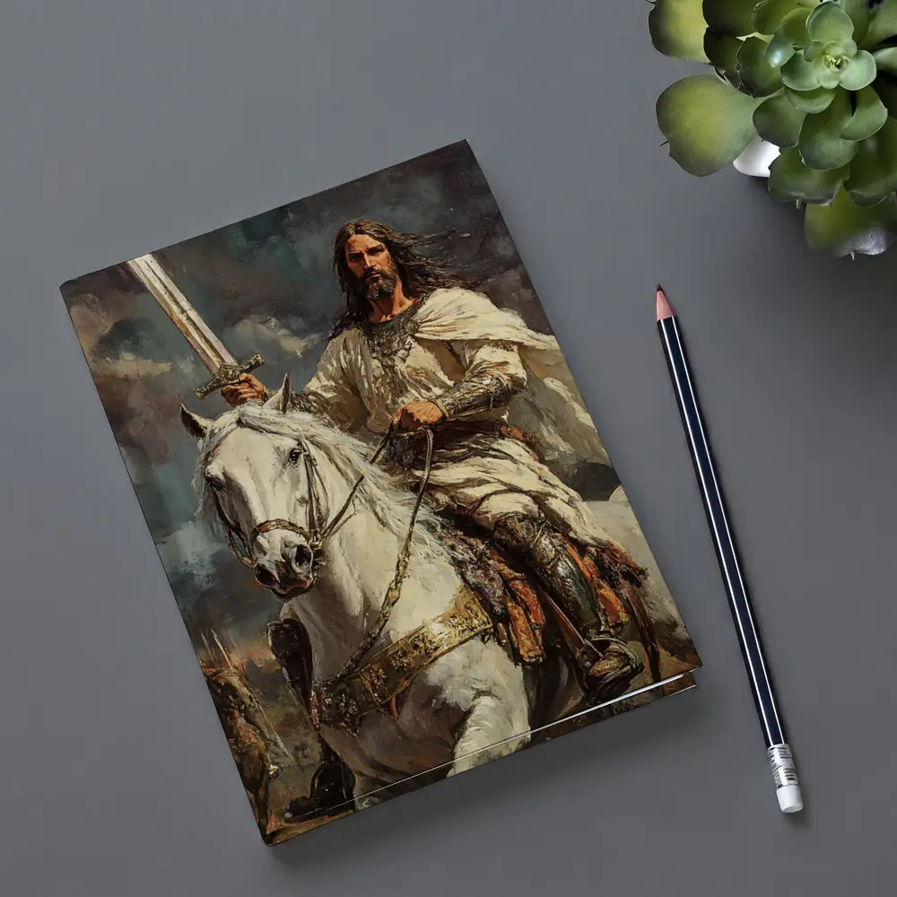 Jesus Christ Riding White Horse With Sword – Notebooks