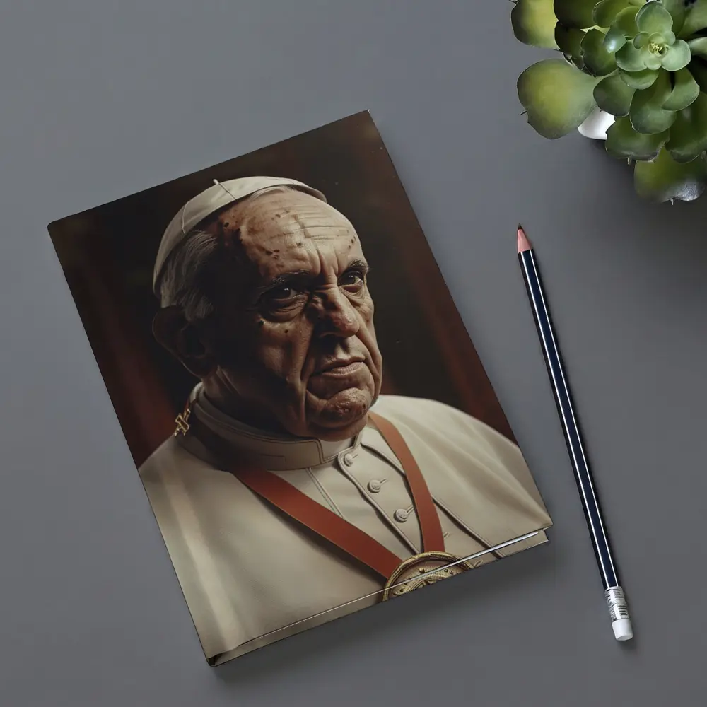 Pope Portrait Dark Dramatic Religious Background – Notebooks