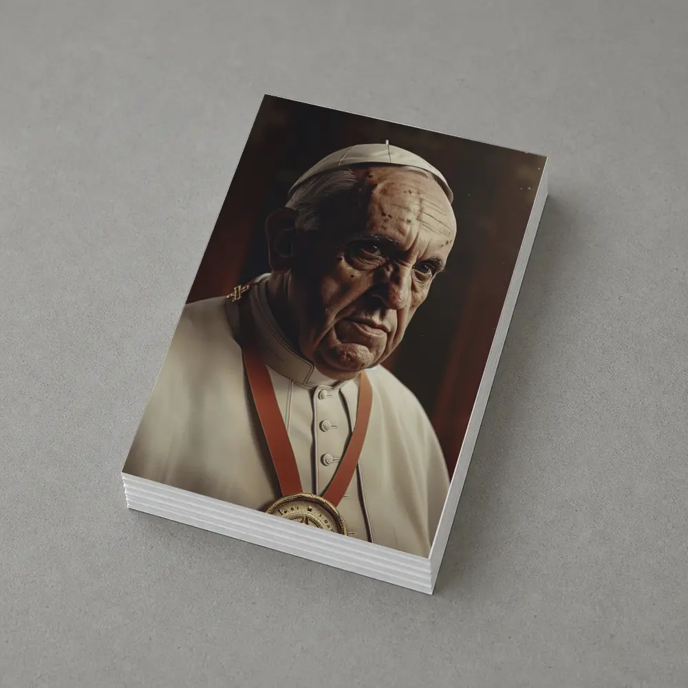 Pope Portrait Dark Dramatic Religious Background – Postcards