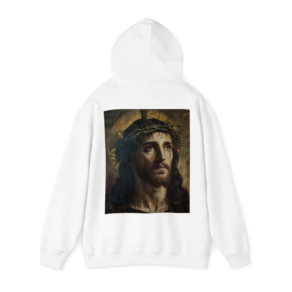 Jesus Christ Crown of Thorns Dark Oil Painting – Hoodies