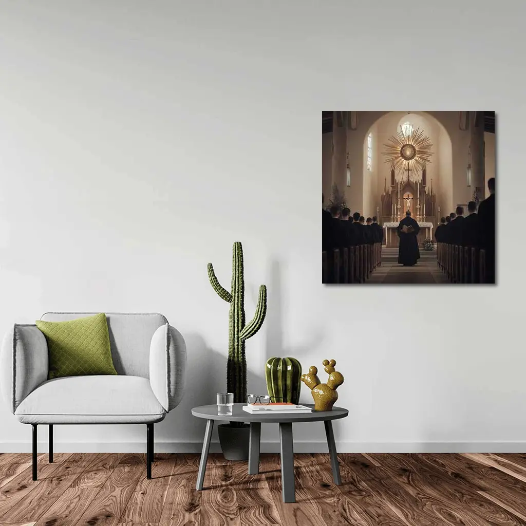 Catholic Priest Mass Ceremony Church Interior – Wall Art
