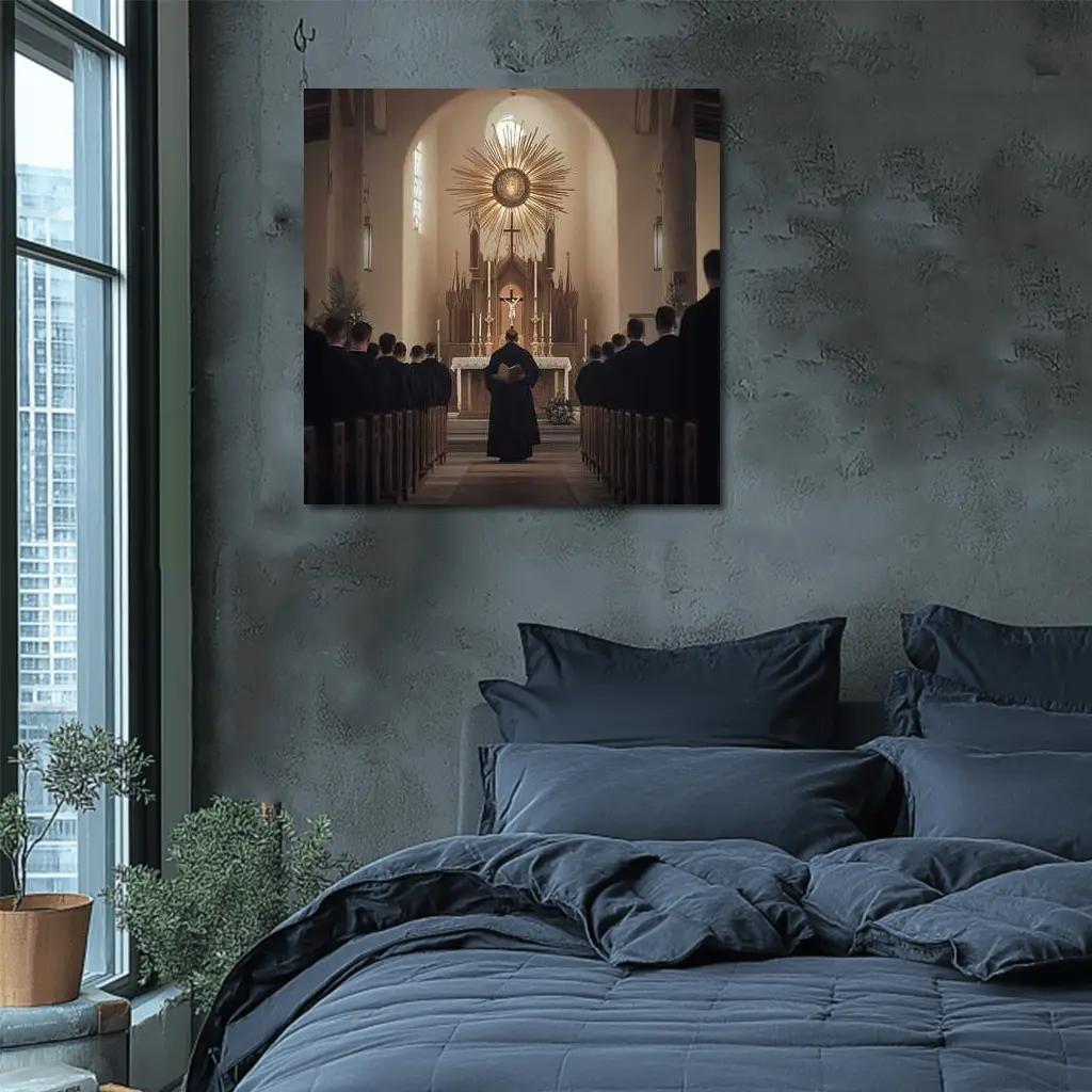 Catholic Priest Mass Ceremony Church Interior – Wall Art