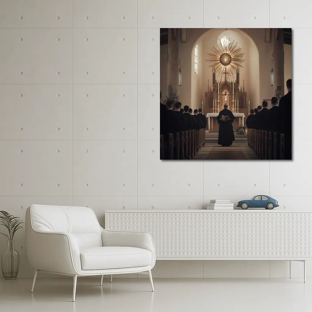Catholic Priest Mass Ceremony Church Interior – Wall Art