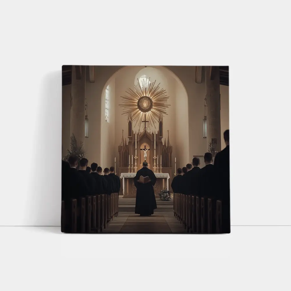 Catholic Priest Mass Ceremony Church Interior – Wall Art