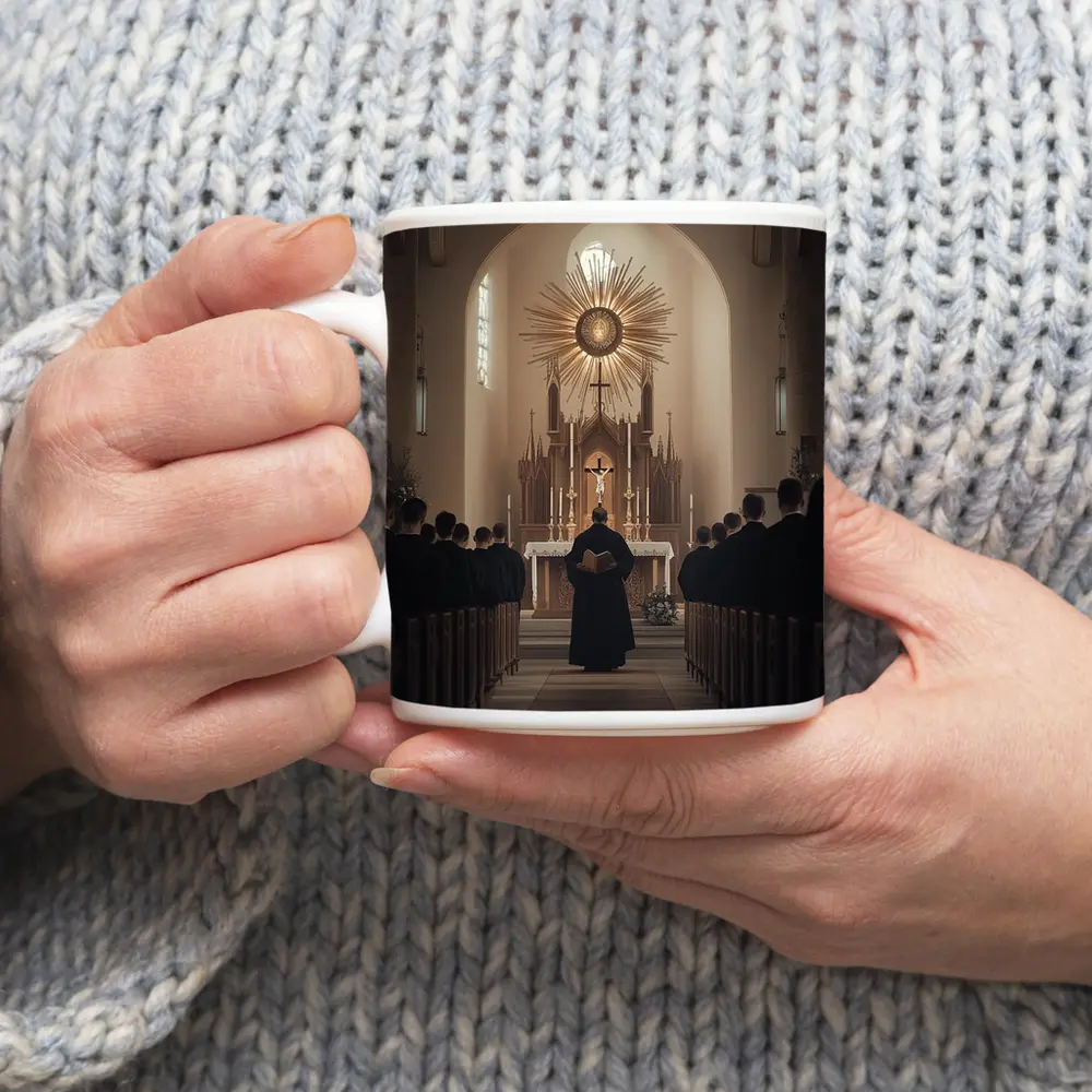 Catholic Priest Mass Ceremony Church Interior – Mugs