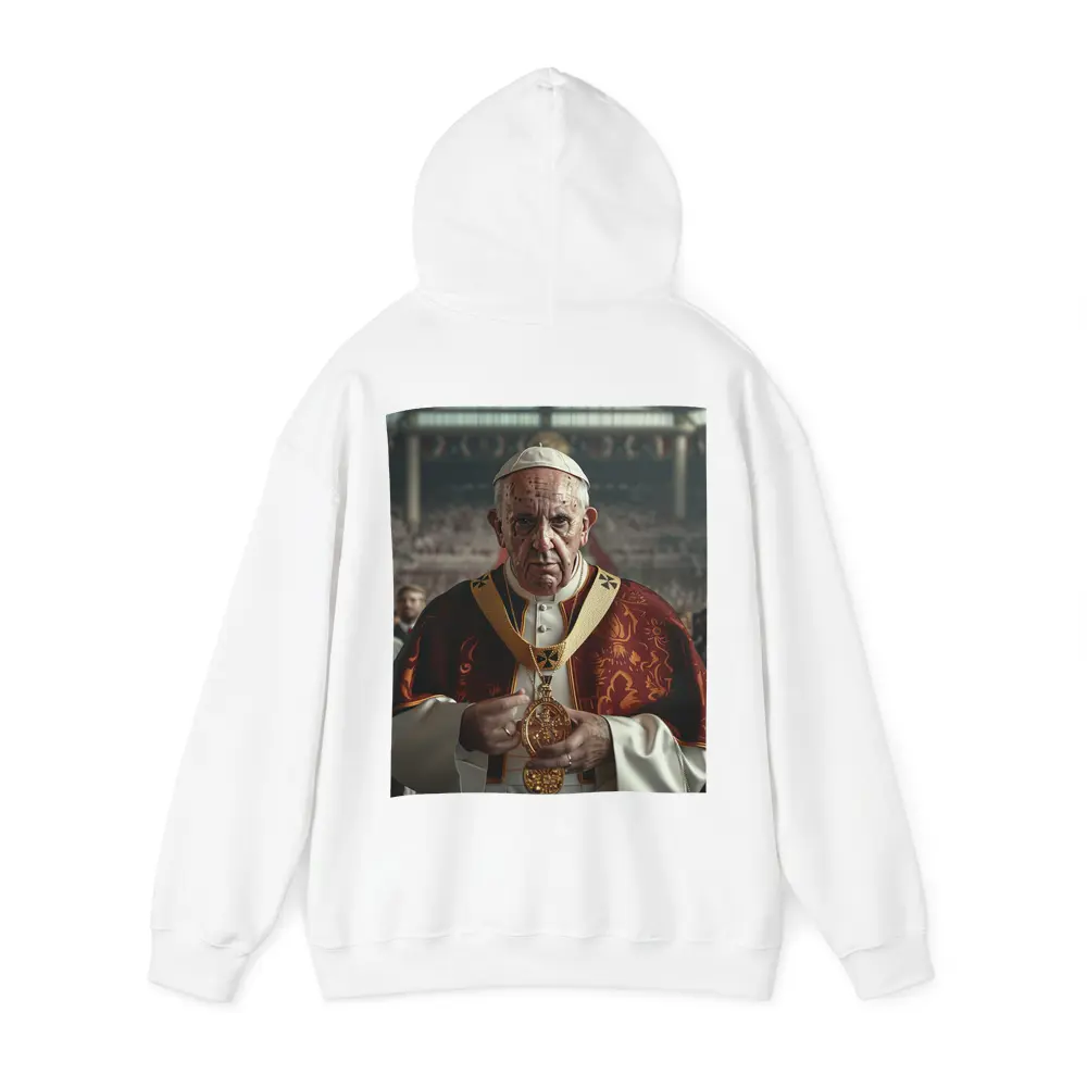 Pope Figure in Red Vestments Stadium Crowd – Hoodies