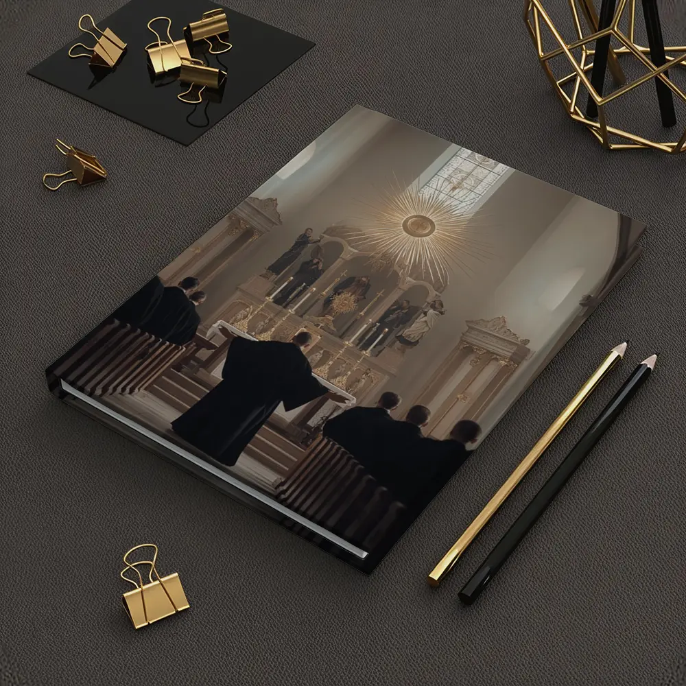 Catholic Mass Altar Golden Light Church Interior – Notebooks