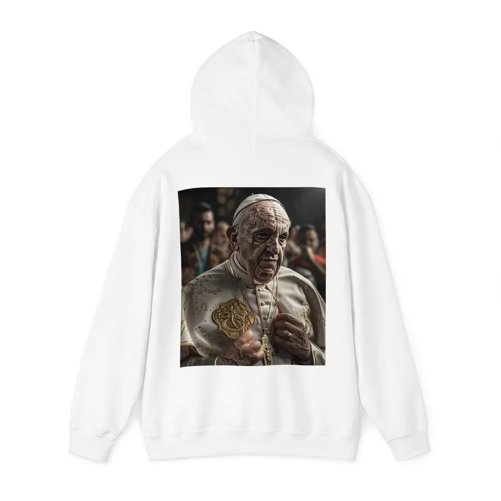 Pope in White Robes Crowd Background – Hoodies