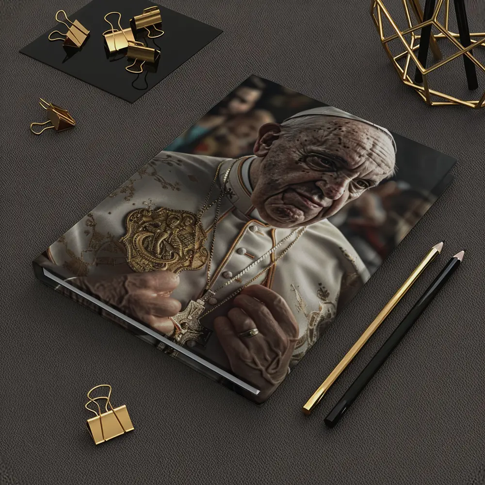 Pope in White Robes Crowd Background – Notebooks