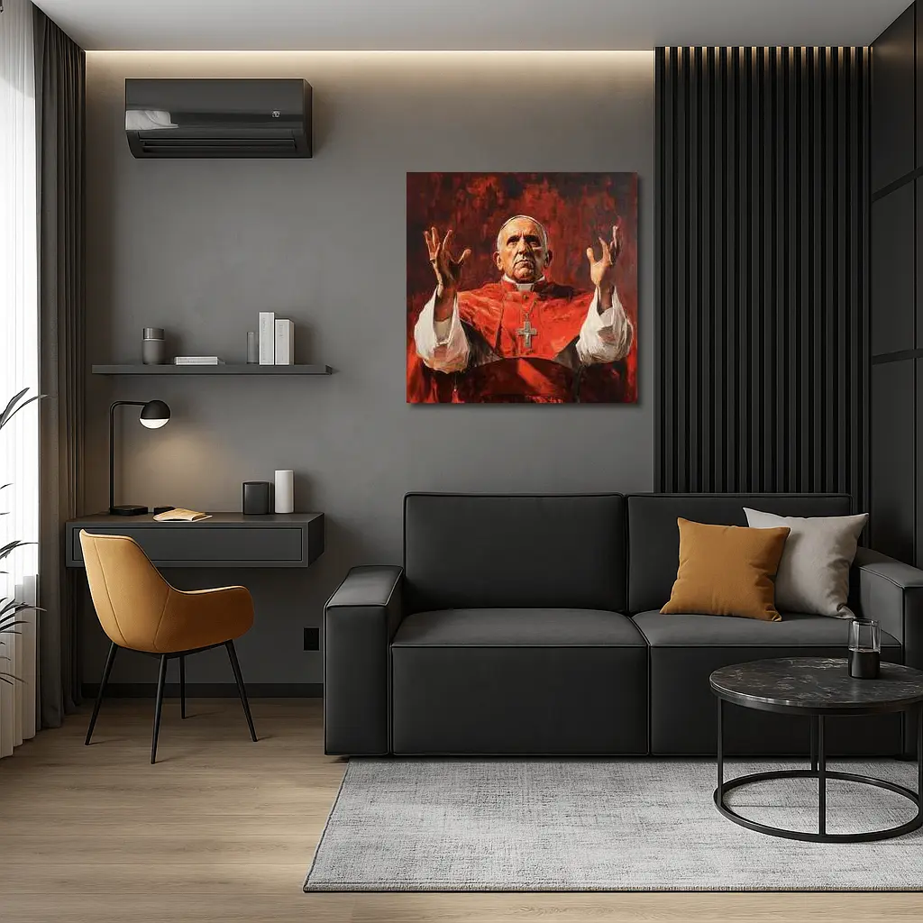 Catholic Pope Red Robes Oil Painting – Wall Art