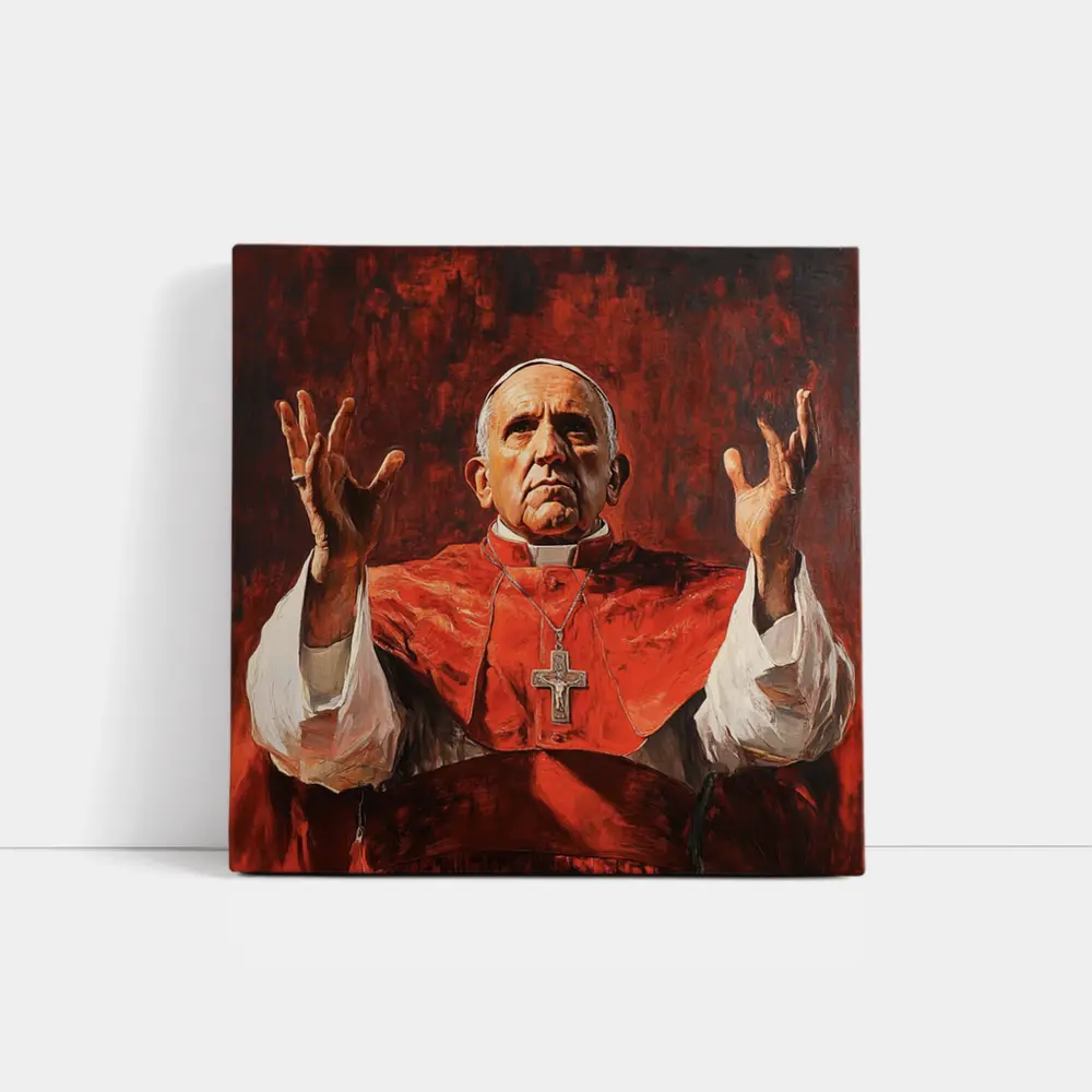 Catholic Pope Red Robes Oil Painting – Wall Art