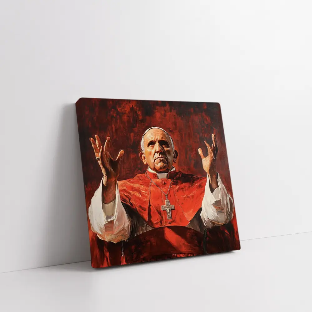 Catholic Pope Red Robes Oil Painting – Wall Art