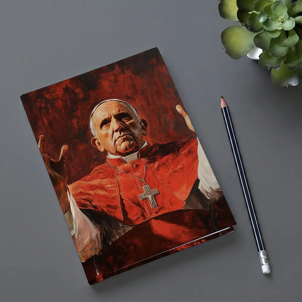 Catholic Pope Red Robes Oil Painting – Notebooks
