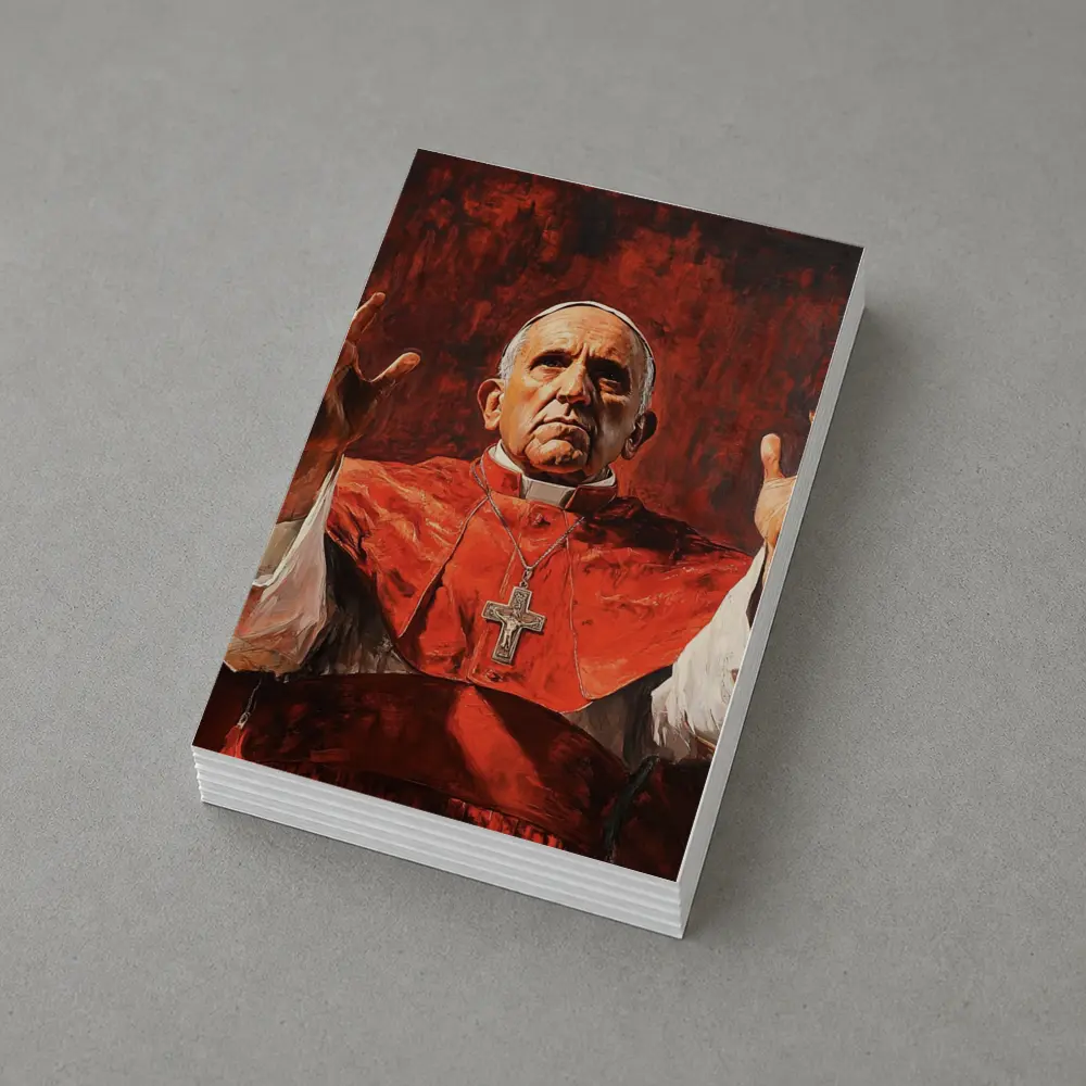 Catholic Pope Red Robes Oil Painting – Postcards