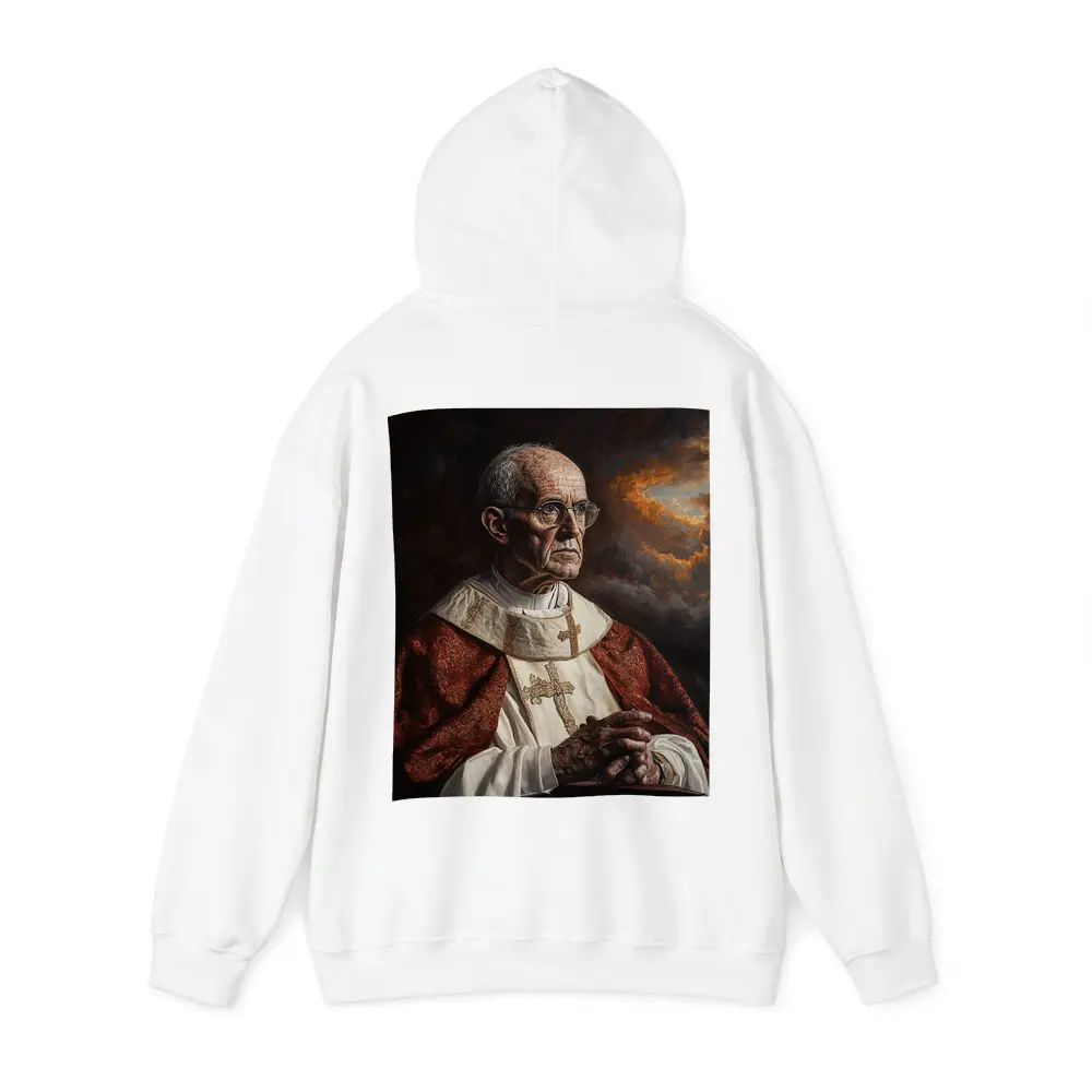 Catholic Pope Portrait Dark Dramatic Sky – Hoodies