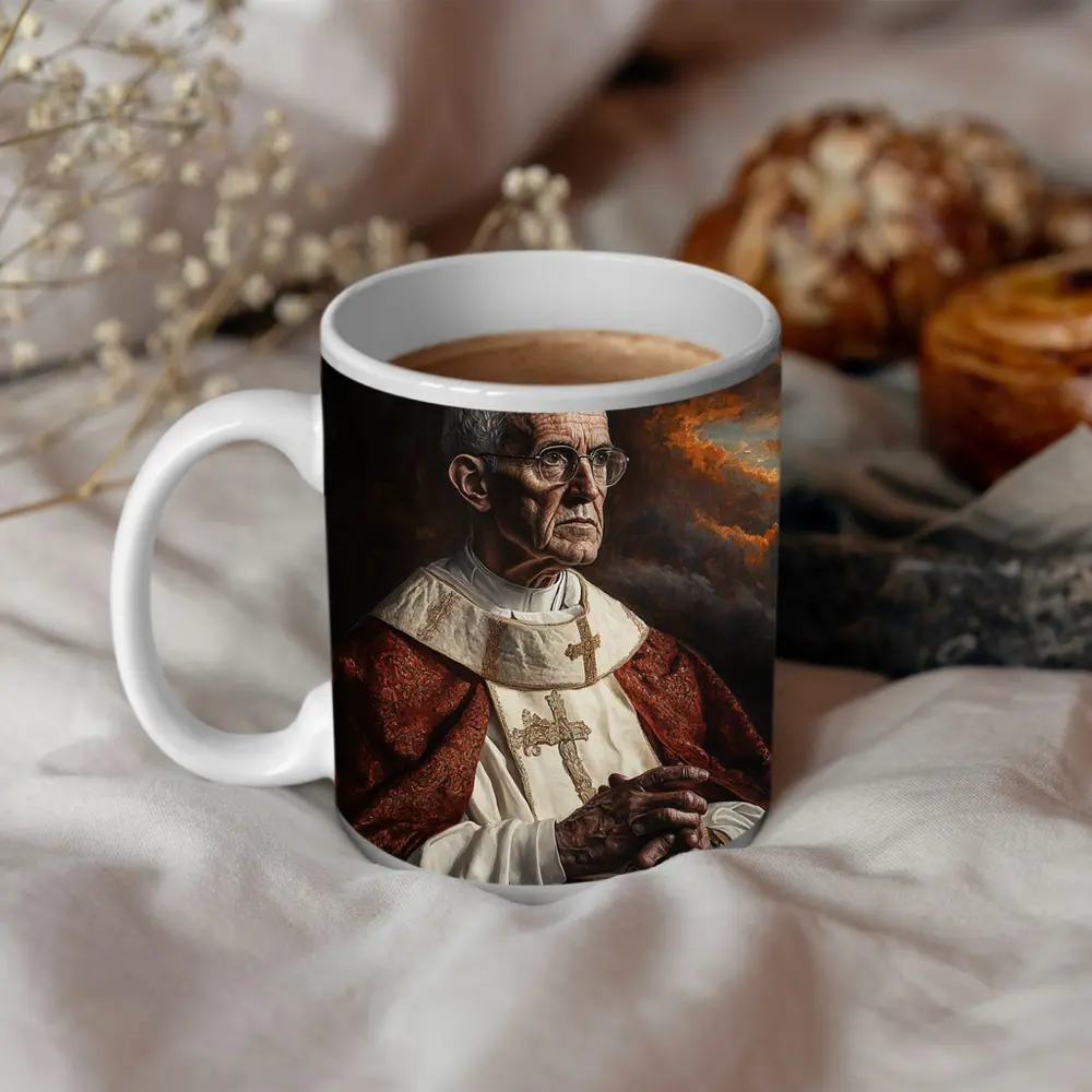 Catholic Pope Portrait Dark Dramatic Sky – Mugs