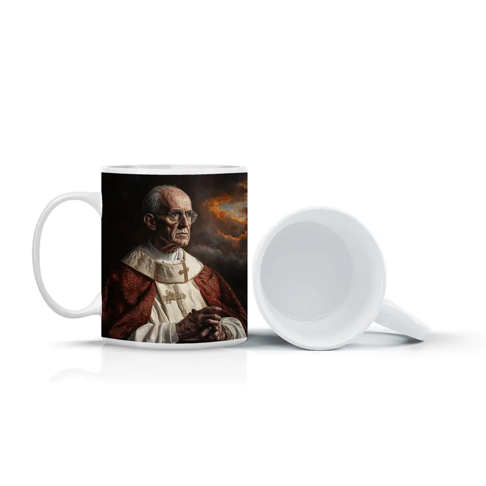 Catholic Pope Portrait Dark Dramatic Sky – Mugs