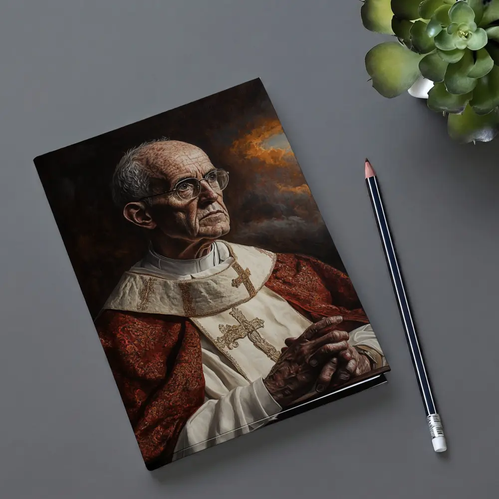 Catholic Pope Portrait Dark Dramatic Sky – Notebooks