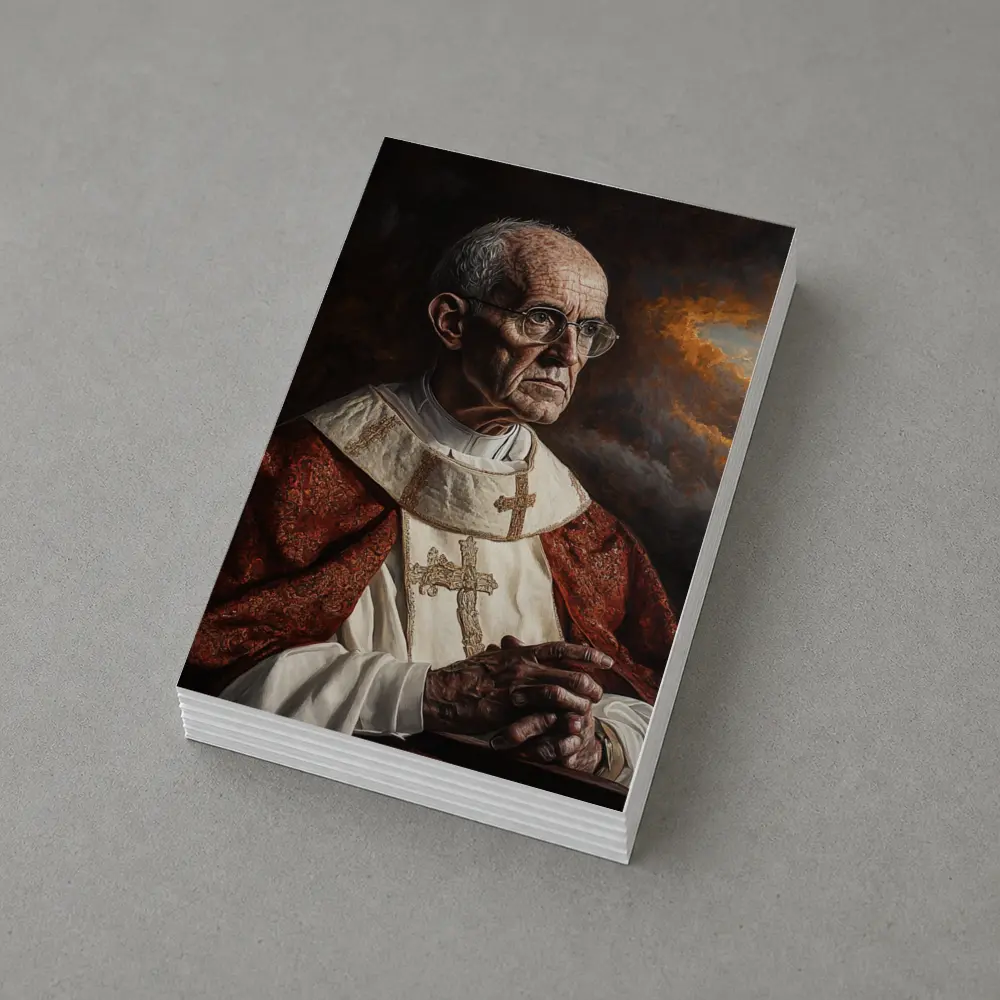Catholic Pope Portrait Dark Dramatic Sky – Postcards