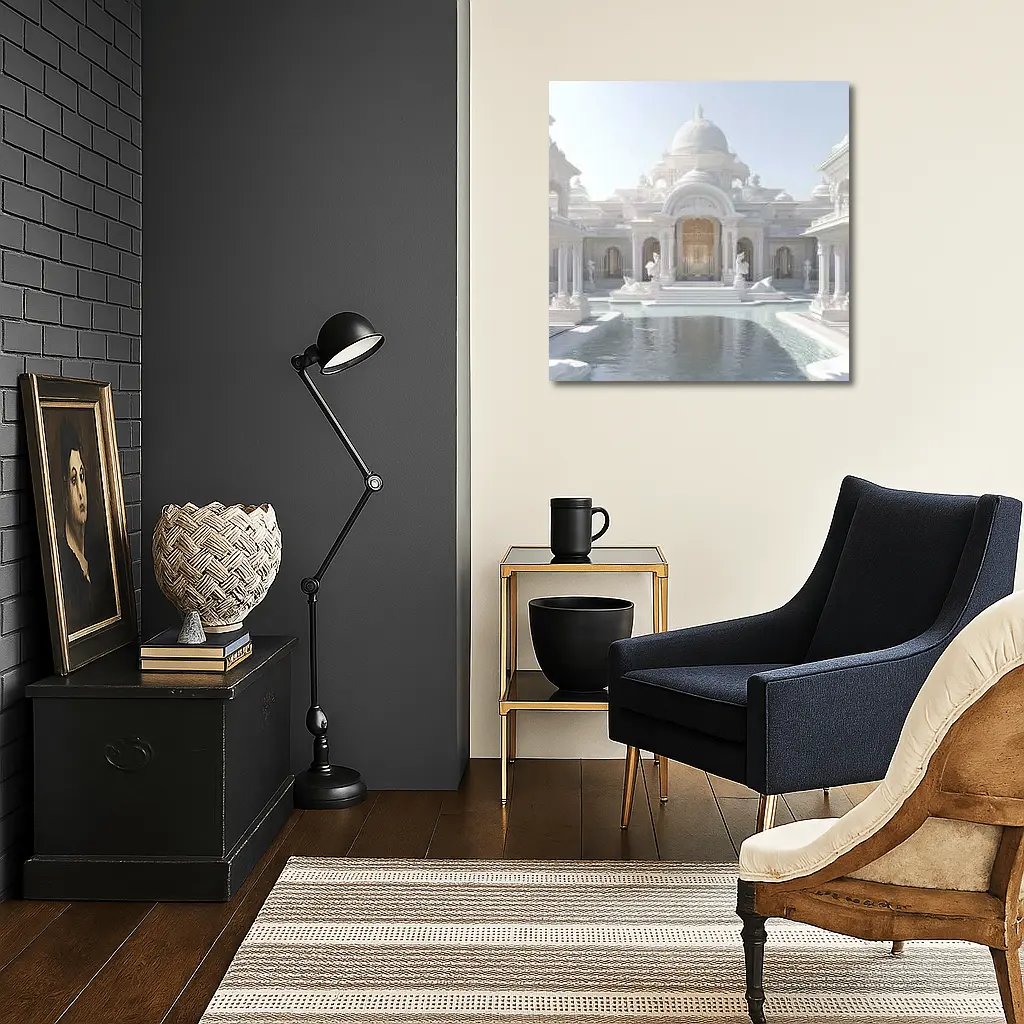 White Marble Indian Palace Reflection Pool – Wall Art