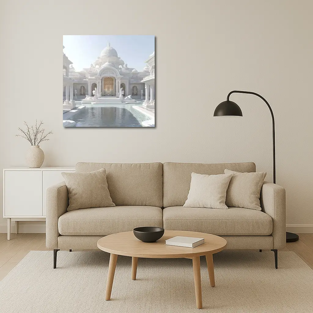White Marble Indian Palace Reflection Pool – Wall Art