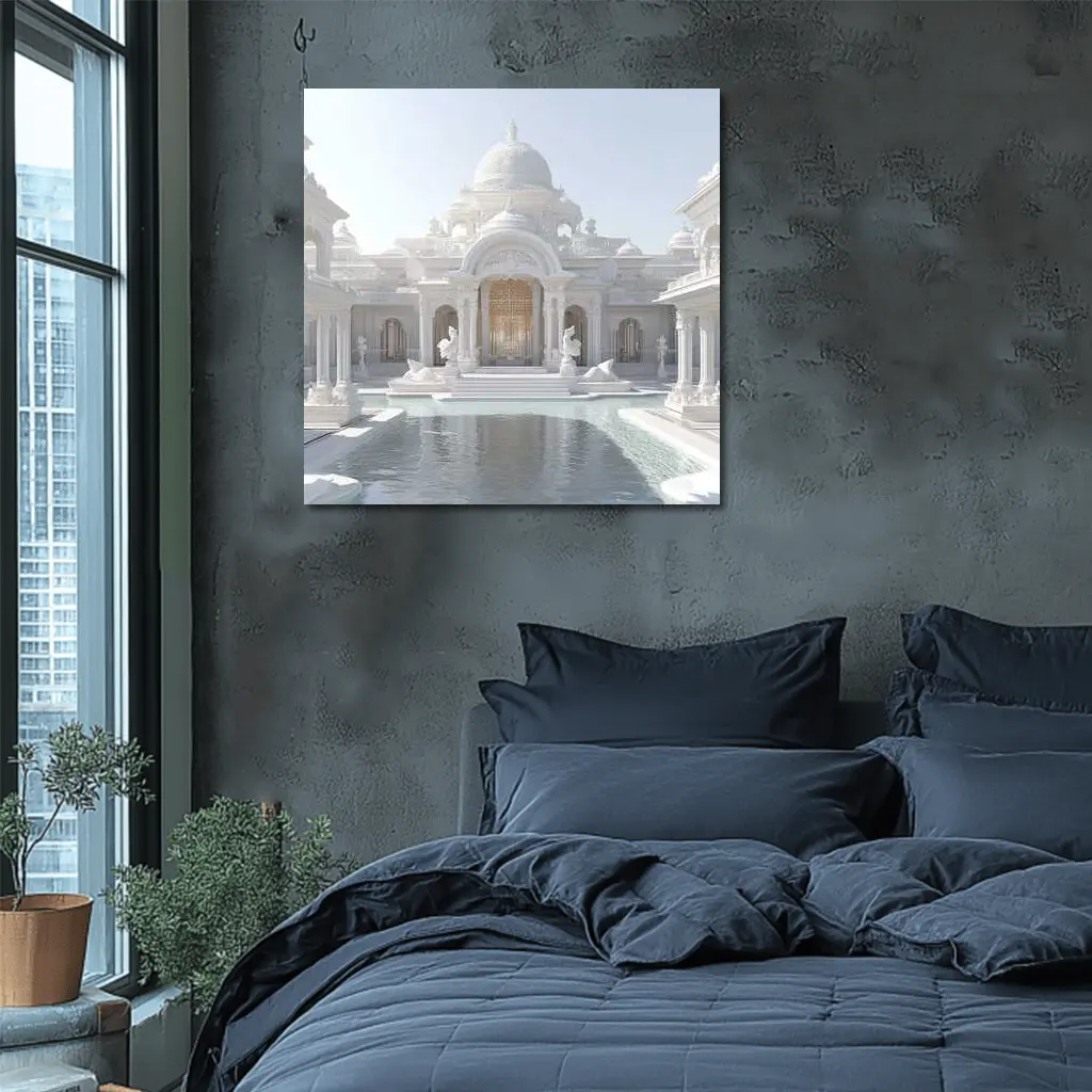 White Marble Indian Palace Reflection Pool – Wall Art