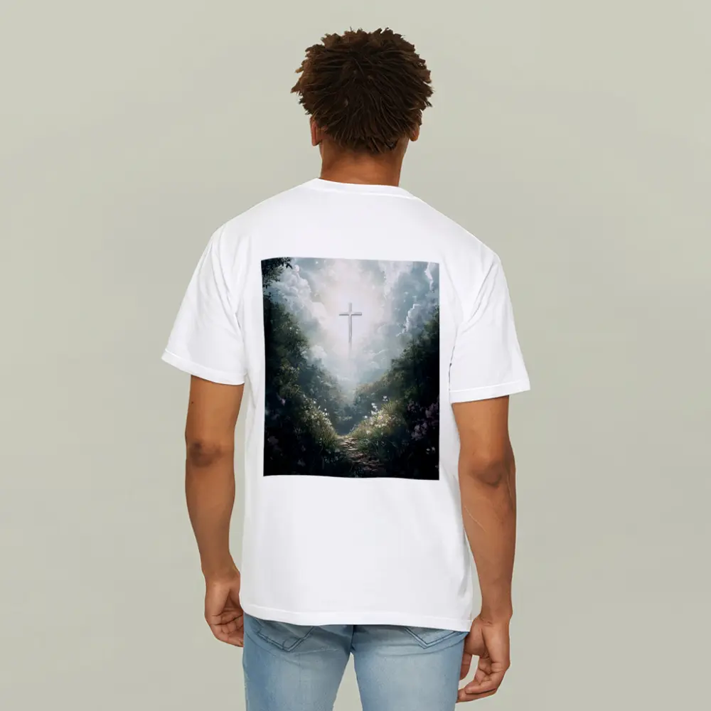 Christian Cross Glowing Forest Path Art – T-Shirts