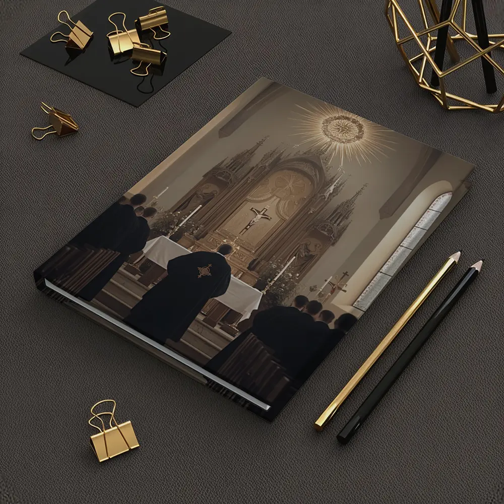 Catholic Mass Priest Altar Gothic Church Interior – Notebooks