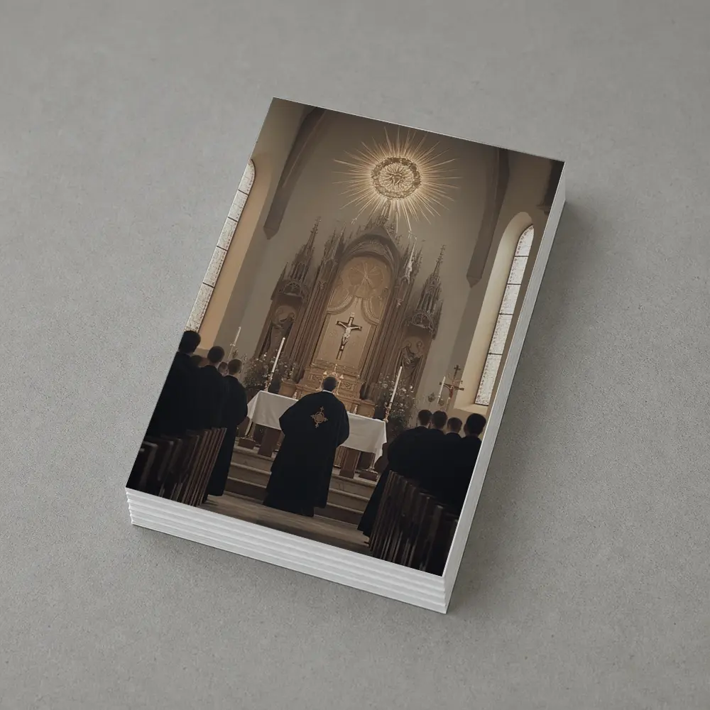 Catholic Mass Priest Altar Gothic Church Interior – Postcards