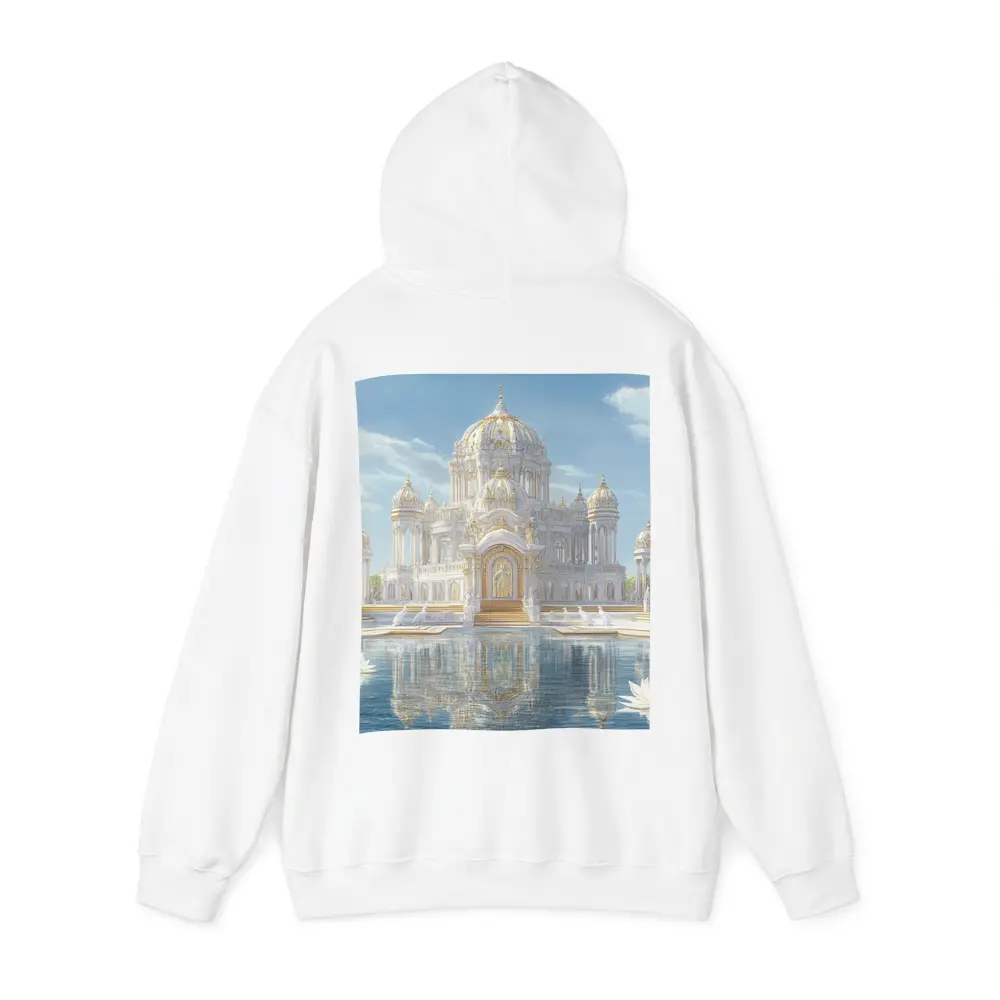 White Gold Temple Lotus Pond Reflection – Hoodies