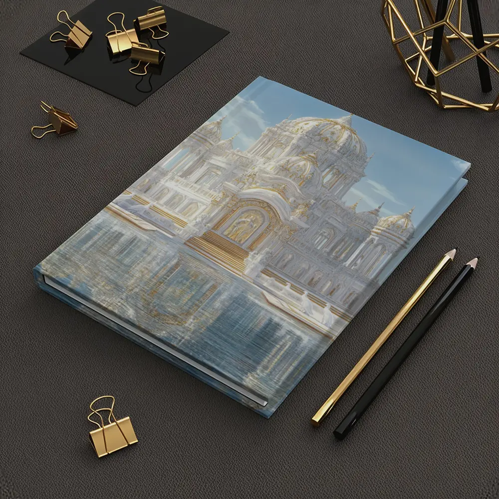 White Gold Temple Lotus Pond Reflection – Notebooks