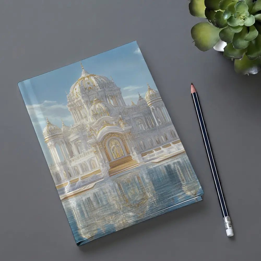 White Gold Temple Lotus Pond Reflection – Notebooks