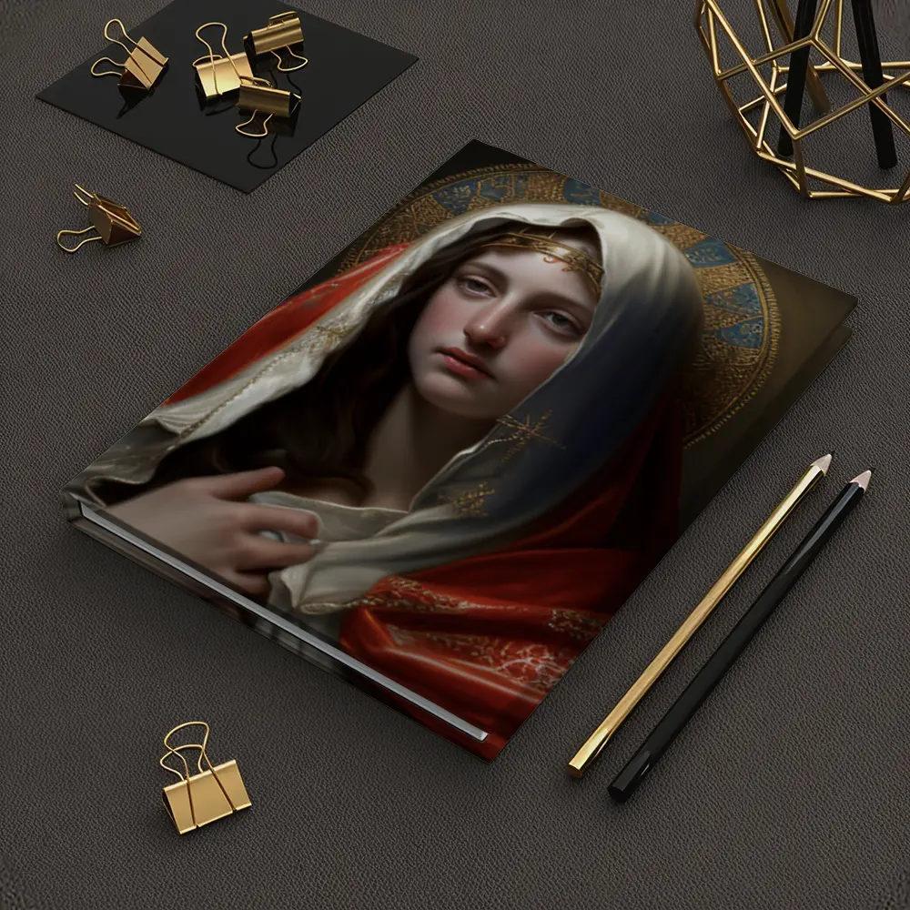 Virgin Mary Portrait Religious Classical Oil Painting – Notebooks