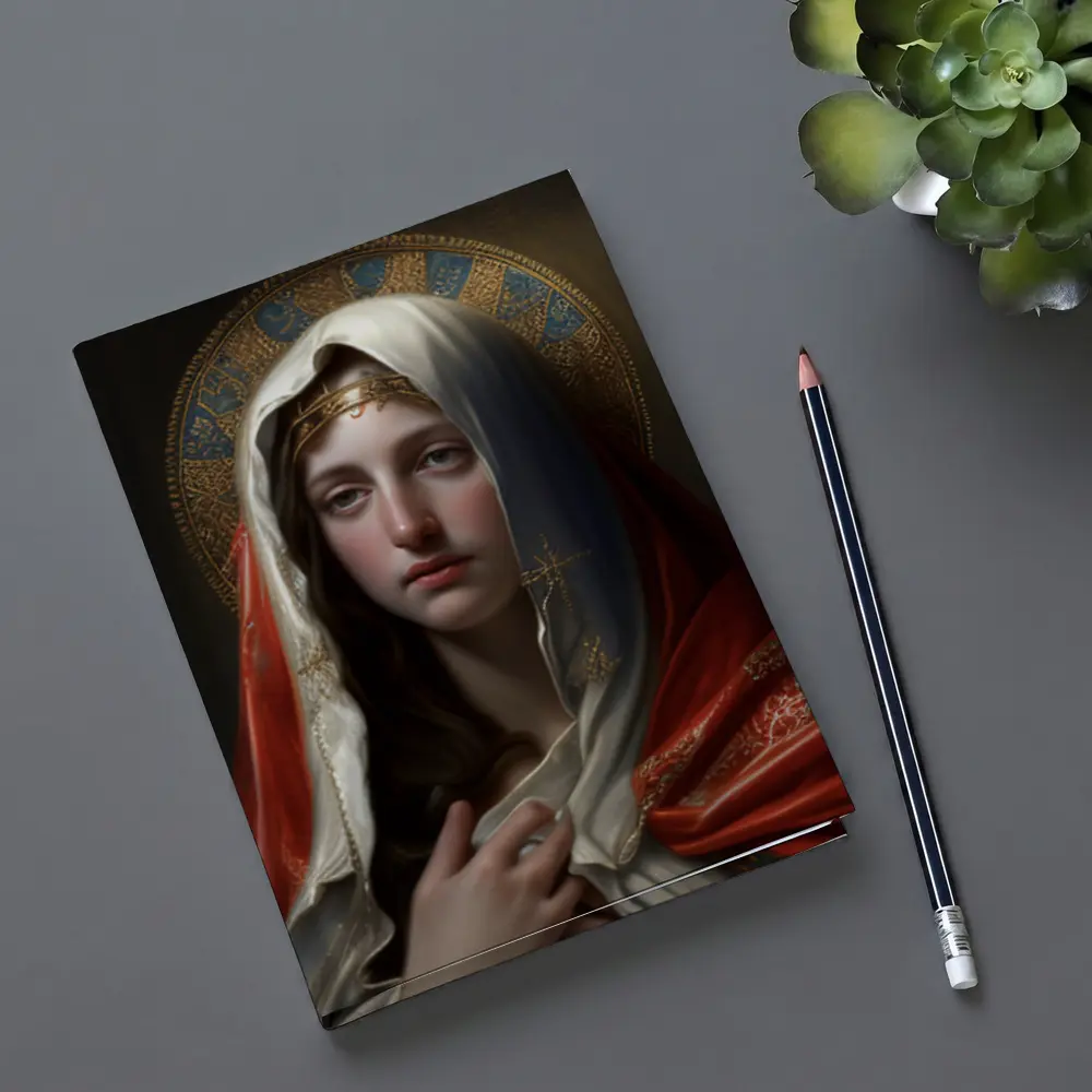 Virgin Mary Portrait Religious Classical Oil Painting – Notebooks