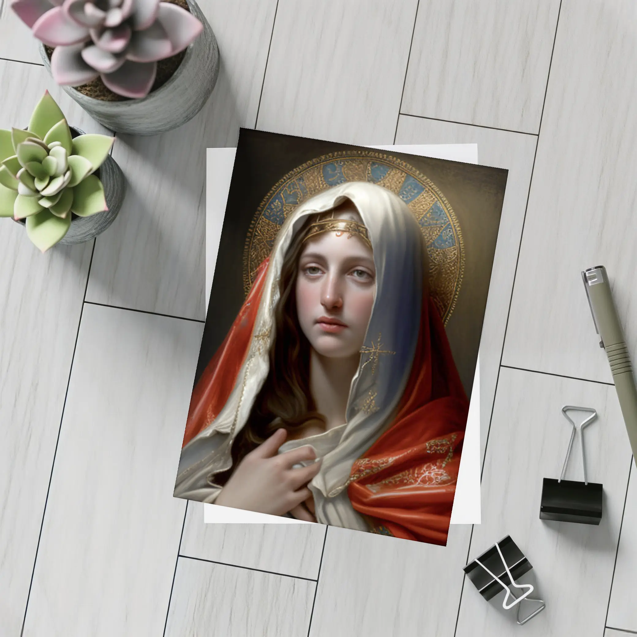 Virgin Mary Portrait Religious Classical Oil Painting – Postcards