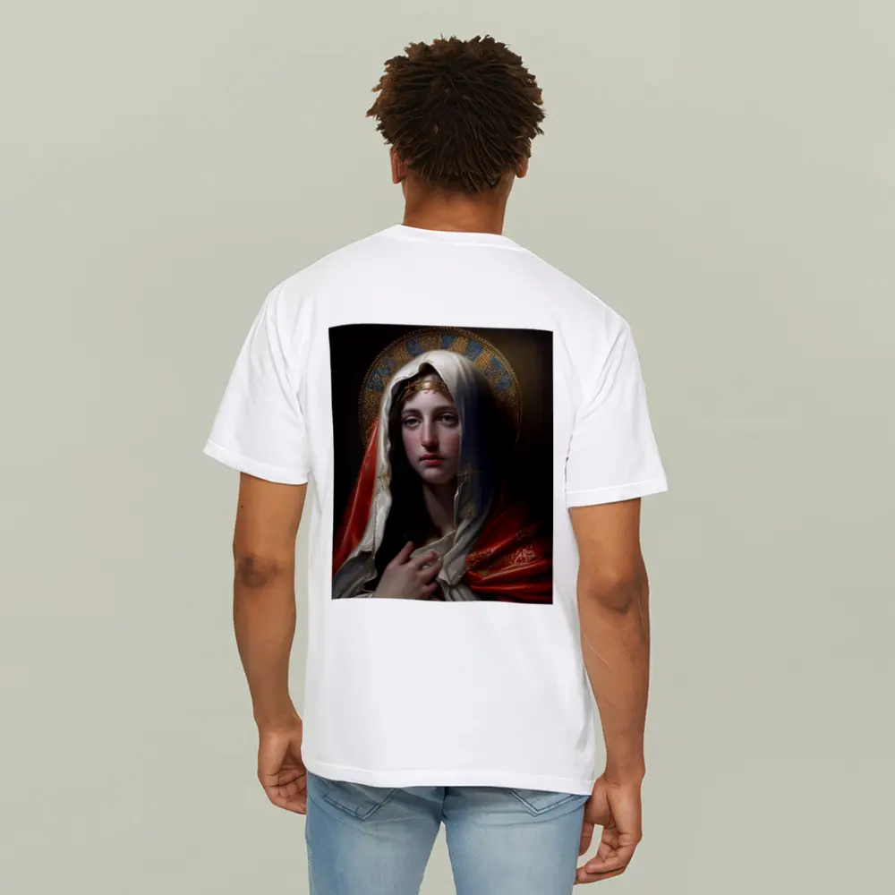 Virgin Mary Portrait Religious Classical Oil Painting – T-Shirts