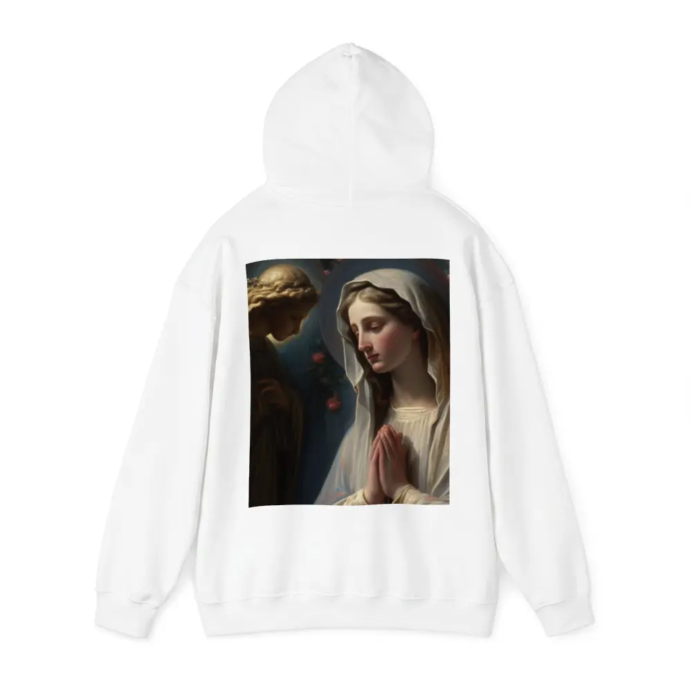 Virgin Mary Praying With Angel Religious Art – Hoodies