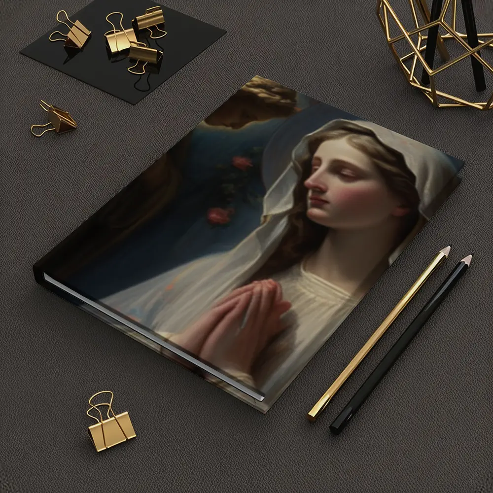 Virgin Mary Praying With Angel Religious Art – Notebooks