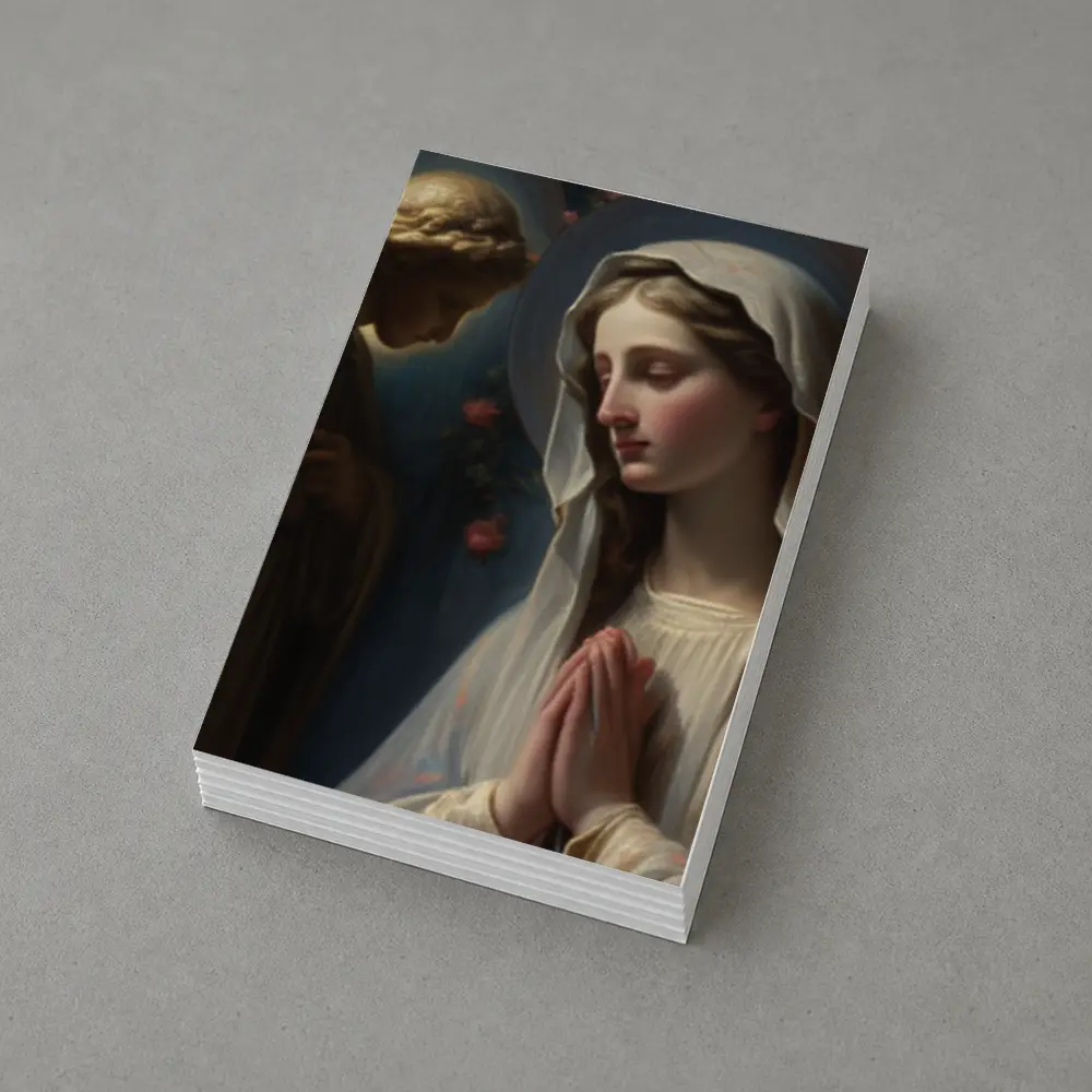 Virgin Mary Praying With Angel Religious Art – Postcards