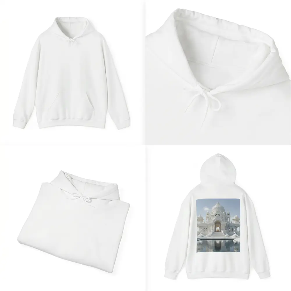 White Marble Temple Reflecting Pool Architecture – Hoodies