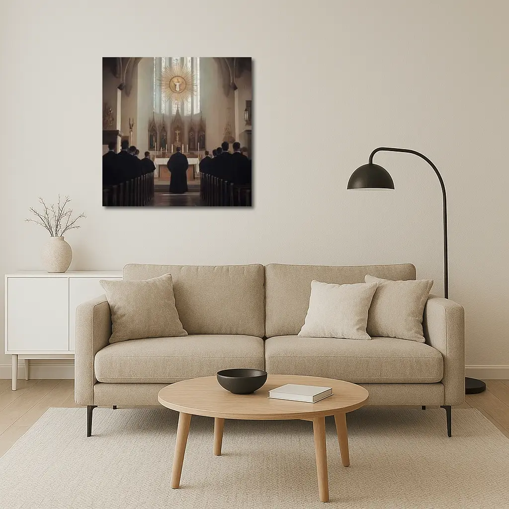 Catholic Mass Altar Church Interior Scene – Wall Art