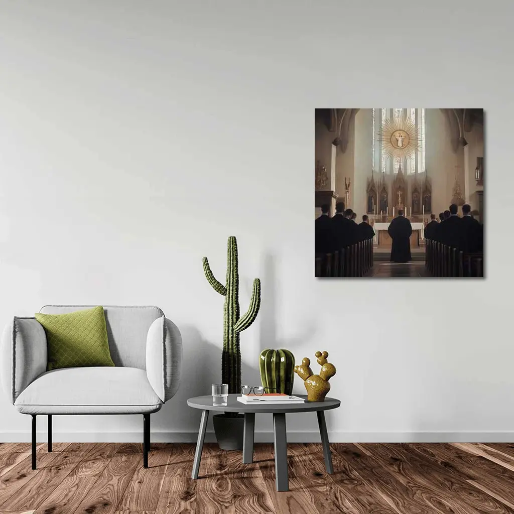 Catholic Mass Altar Church Interior Scene – Wall Art