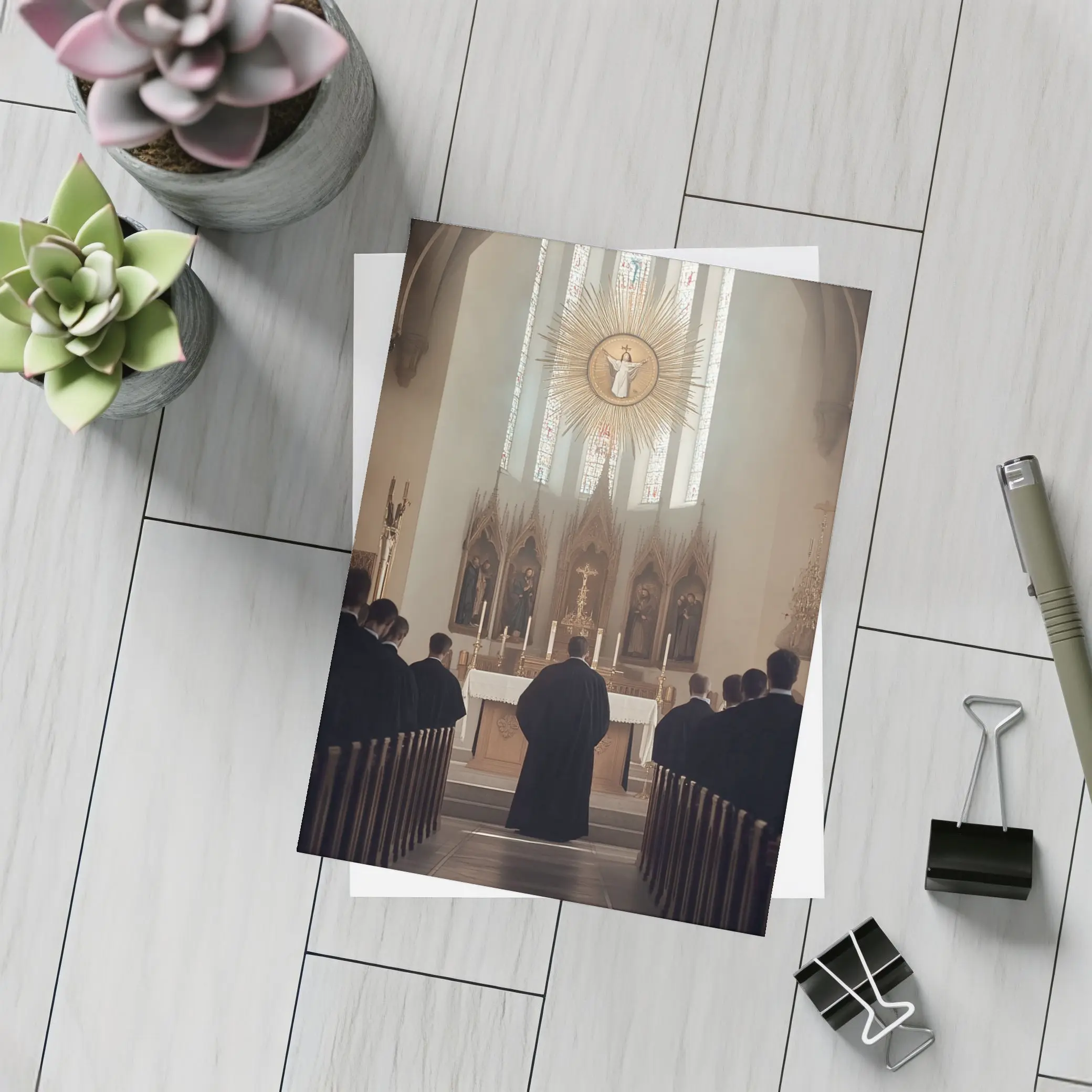 Catholic Mass Altar Church Interior Scene – Postcards